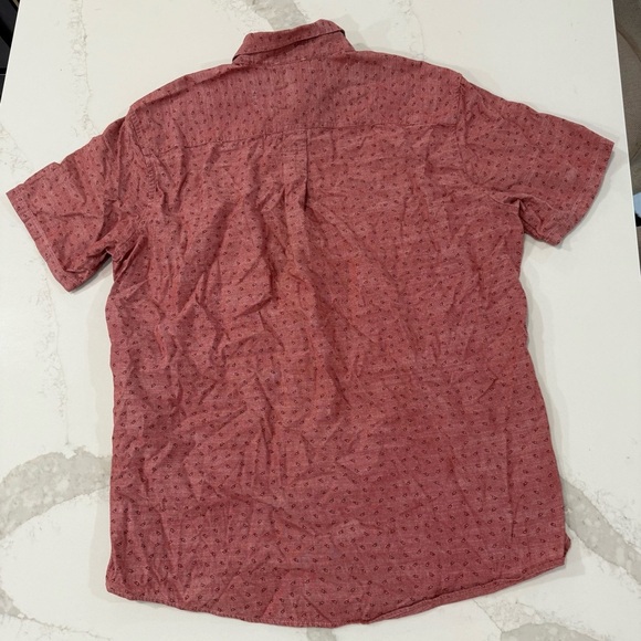 Eddie Bauer Short Sleeve ButtonUp Geometric Print Shirt Mens TXL Classic Fit Red - Picture 6 of 7